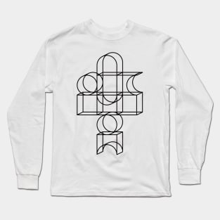 Random Geometric Pattern Long Sleeve T-Shirt